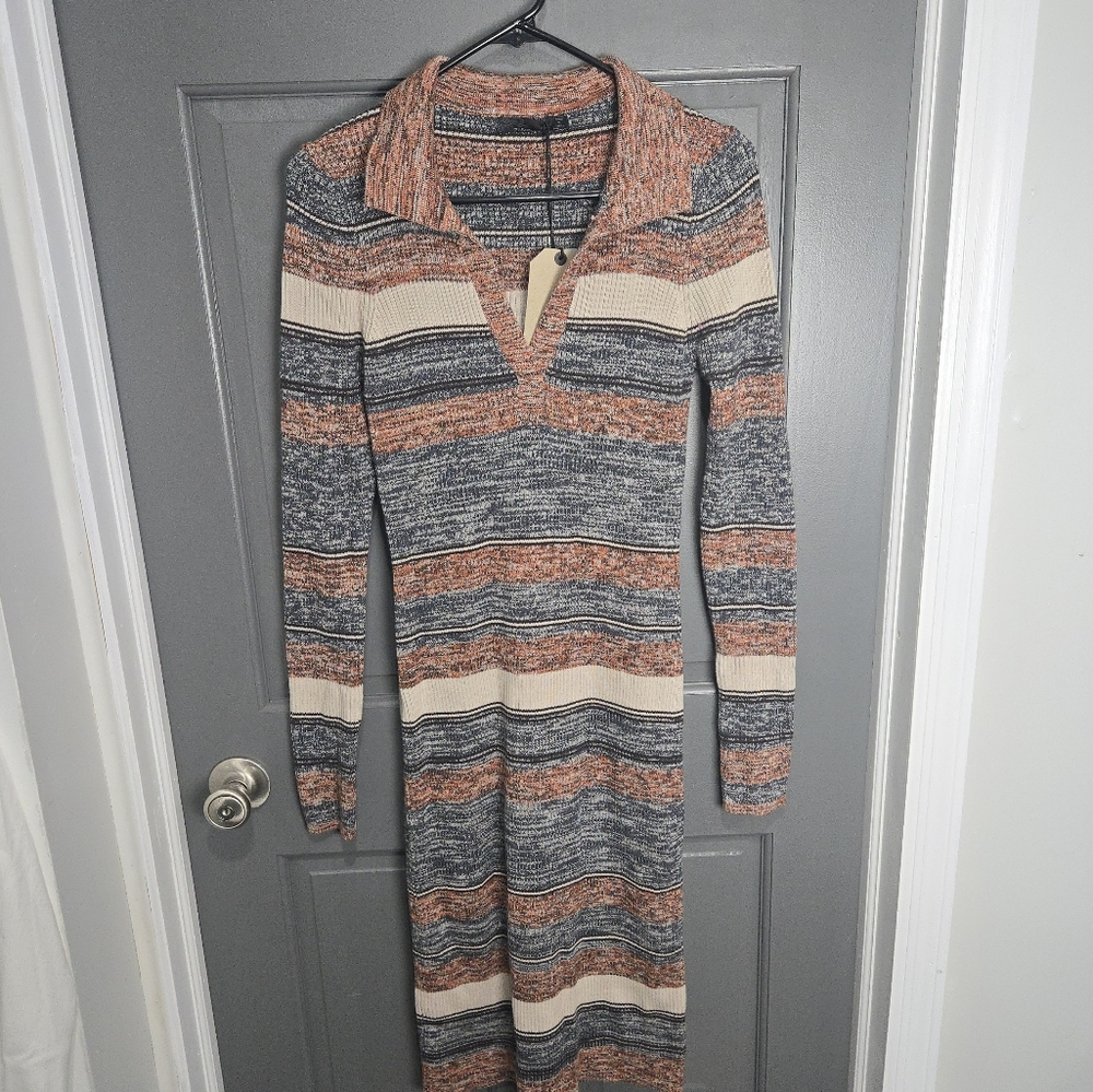Prana Slim Fit Bodycon Neutral Sweater Dress
